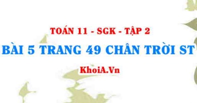 Bài 5 trang 49 Toán 11 Tập 2 Chân trời sáng tạo